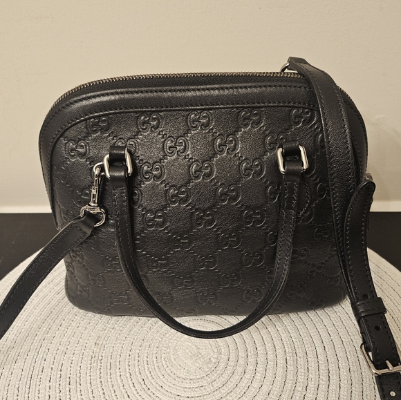 Gucci Microguccissima Black Leather Crossbody - Mini Dome - Picture 1 of 12